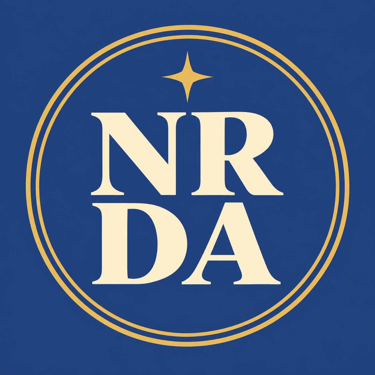 NRDA blue and gold badge